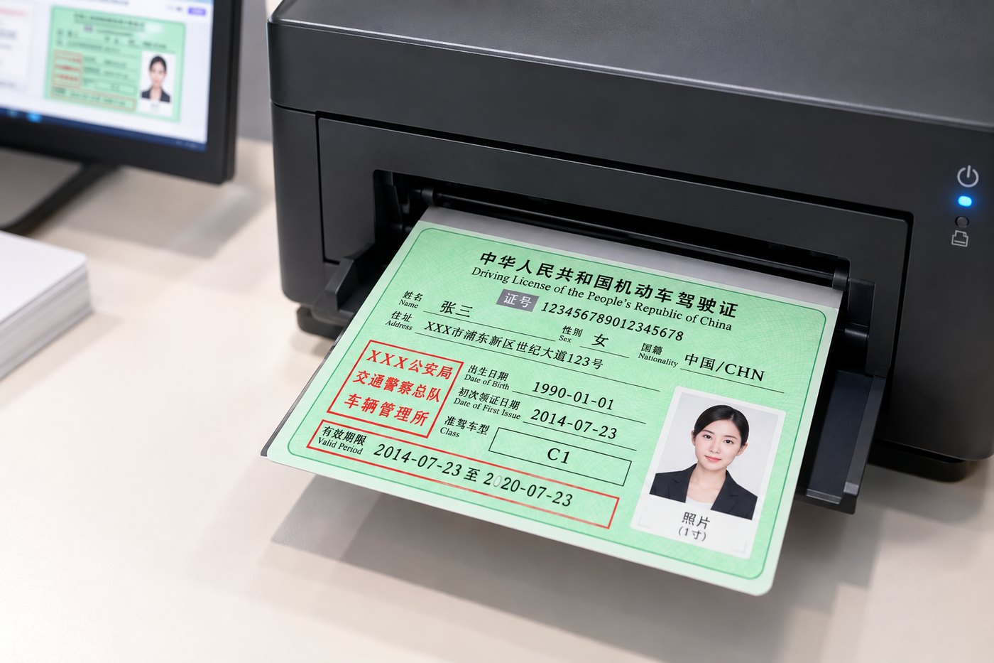 效果图：证芯照片打印过程示意